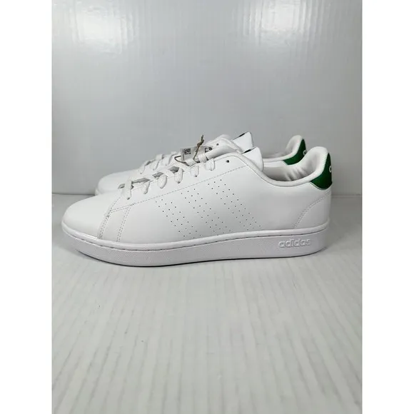 NEW Adidas Advantage White Green Mens Athletic Low Top Shoes Size 11 GZ5300