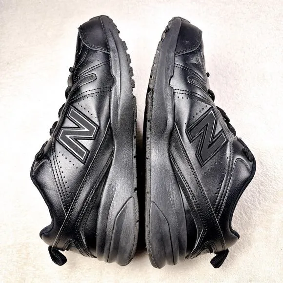 New Balance 608 Men's 10 Slip Resistant Shock Absorb Black Leather Sneaker Shoes