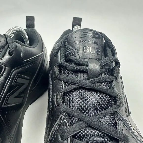 New Balance 608 v5 Slip Resistant Shoes Mens 8 2E Black Lace Up‎ Low Top