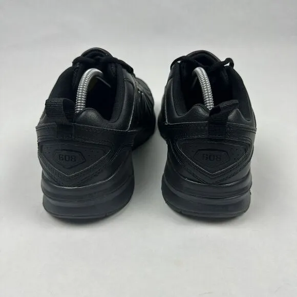 New Balance 608 v5 Slip Resistant Shoes Mens 8 2E Black Lace Up‎ Low Top