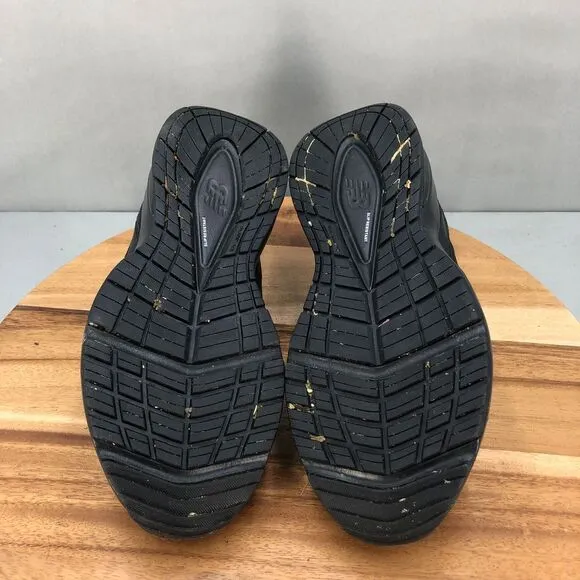 New Balance 608 v5 Slip Resistant Shoes Mens 8.5 2E Triple Black Leather Lace Up