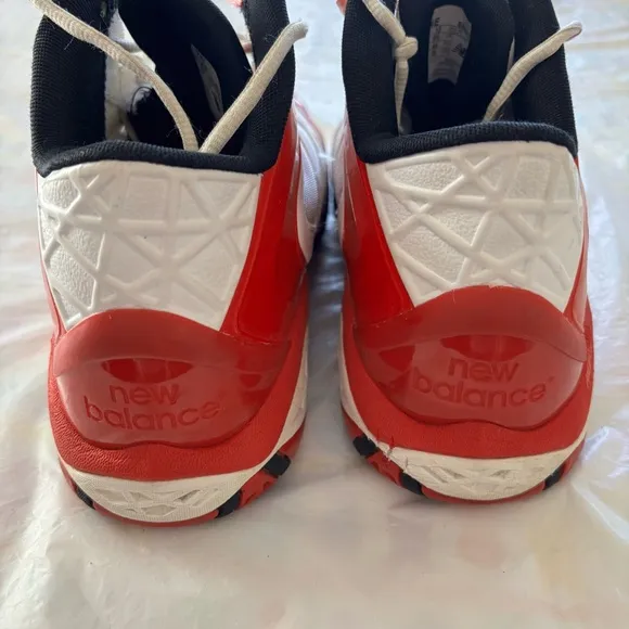 New Balance 82 Basketball High Tops white red sneakers SZ 10 Worn Condition