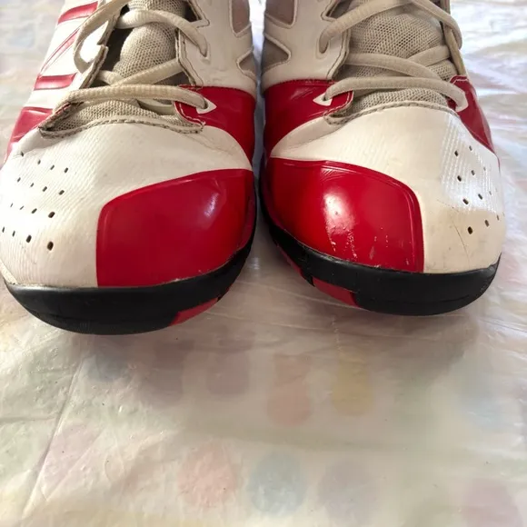 New Balance 82 Basketball High Tops white red sneakers SZ 10 Worn Condition