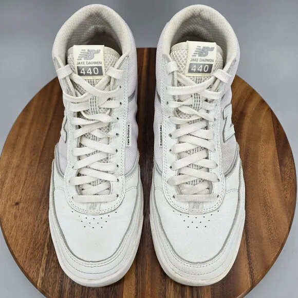 New Balance Numeric 440 Shoes Men's 11 D White Leather High Top Sneakers