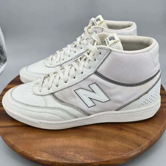 New Balance Numeric 440 Shoes Men's 11 D White Leather High Top Sneakers