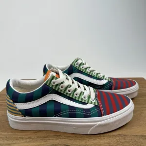 New Big Kids Vans Old Skool Multi Color Skate Sneakers Shoes Size 3.5 Y