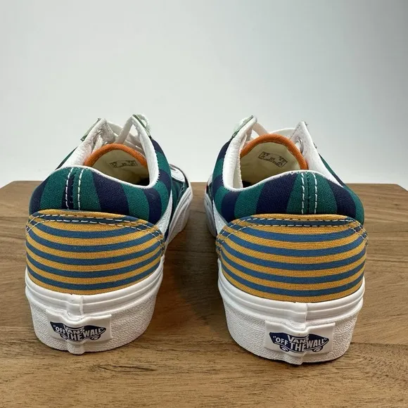 New Big Kids Vans Old Skool Multi Color Skate Sneakers Shoes Size 3.5 Y