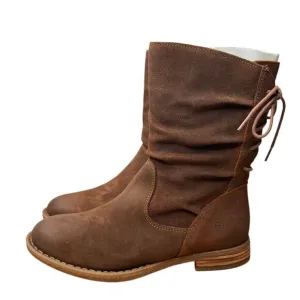 NEW Born Shasta Women's Distressed Brown Suede Zippered Lace Hiking Combat Boots