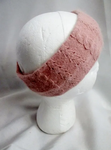 NEW CHILL PROOF CHILLPROOF RABBIT Hair FUR Headband EARMUFF EAR WARMERS PINK