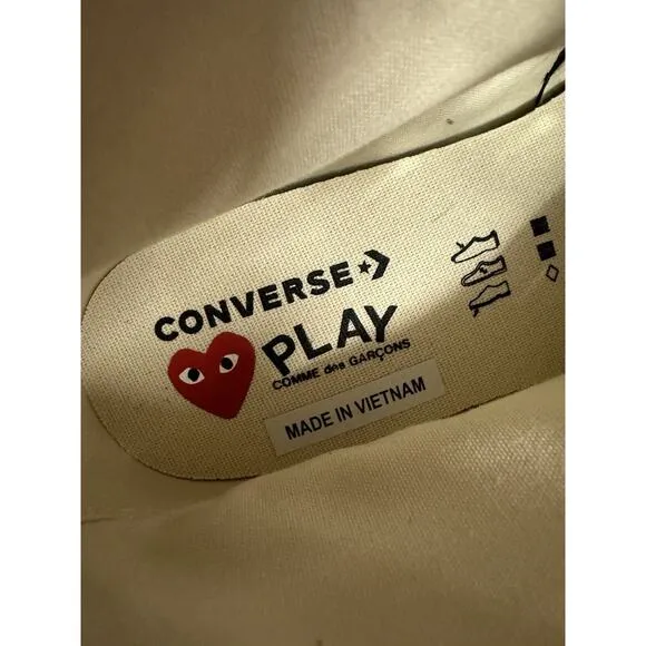 NEW CONVERSE‎ x COMME DES GARCONS PLAY CHUCK 70 HI US MEN'S 9