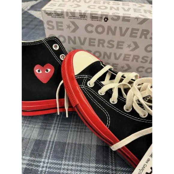 NEW CONVERSE‎ x COMME DES GARCONS PLAY CHUCK 70 HI US MEN'S 9