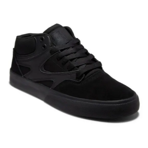 NEW DC Kalis Vulc Mid Black Monochrome Men's Skate Shoes Leather Size 13
