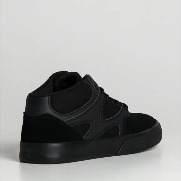 NEW DC Kalis Vulc Mid Black Monochrome Men's Skate Shoes Leather Size 13