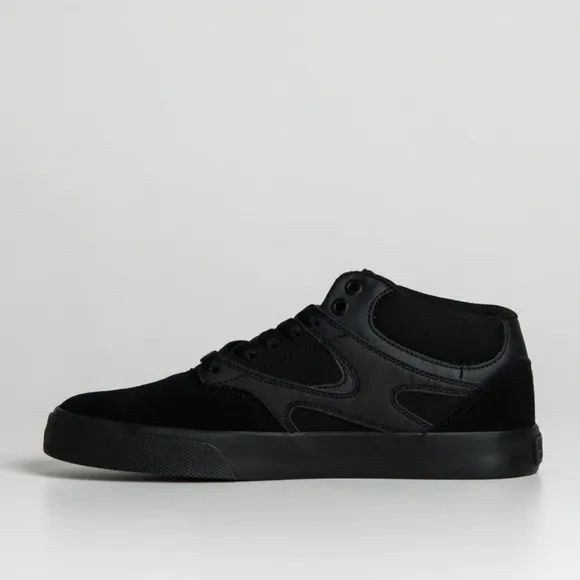 NEW DC Kalis Vulc Mid Black Monochrome Men's Skate Shoes Leather Size 13