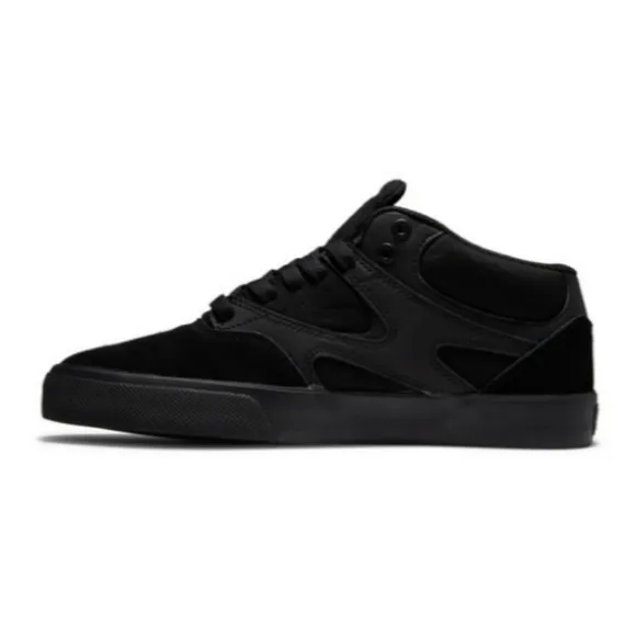 NEW DC Kalis Vulc Mid Black Monochrome Men's Skate Shoes Leather Size 13