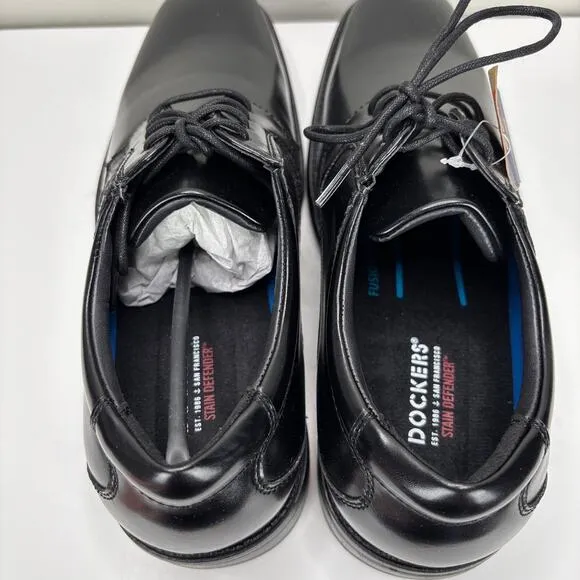 NEW Dockers Black Irving Dress Shoes Lace-up Men's 9M Suregrip Slip Resistant
