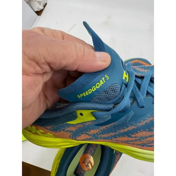 NEW Hoka Speedgoat 5 Trail Running Shoes Blue Coral/Evening Primrose Mens Size 9