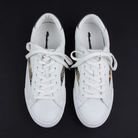 New MADEWELL Womens Size 6.5 Sidewalk Low-Top Sneakers Metallic Stamped Leather