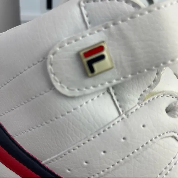 NEW Men FILA VULC 13 MID PLUS WHITE RED BLUE CLASSIC BBALL HIGH TOP SNEAKERS 12