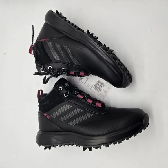 New Men's adidas S2G Recycled Polyester Mid-Cut Golf Shoes Black size 5 high top