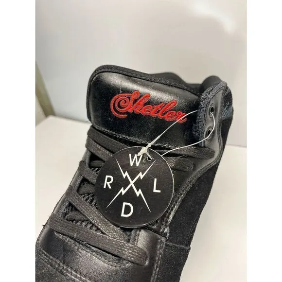 NEW MENS WORLD INDUSTRIES SHETLER MID BLACK SKATE SHOES US 11