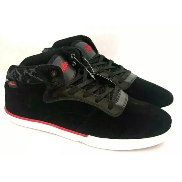 NEW MENS WORLD INDUSTRIES SHETLER MID BLACK SKATE SHOES US 11