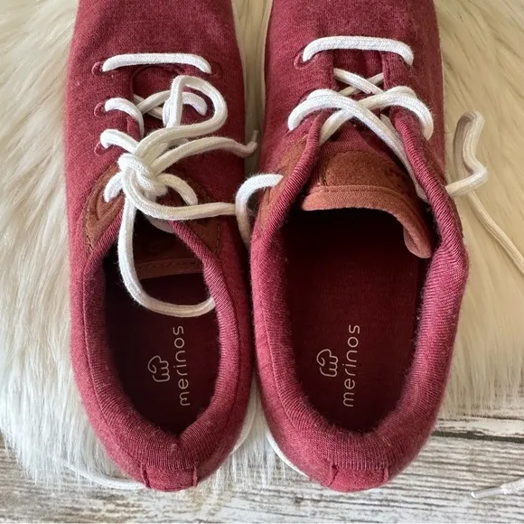 New Merinos Sneakers Shoes Burgundy Sz 8
