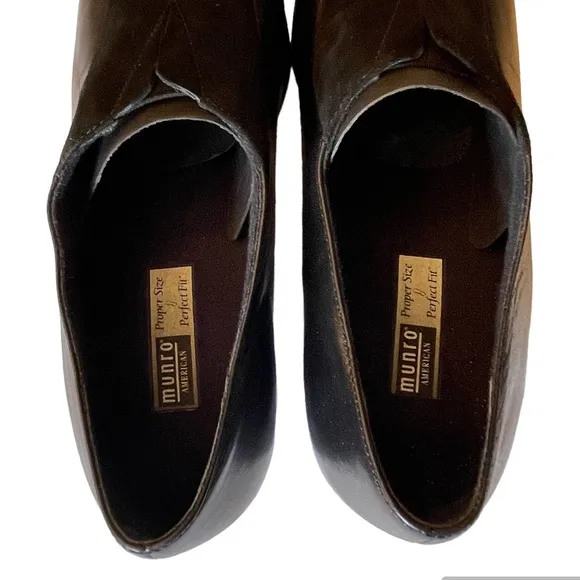 New Munro Solano Black Kid / Suede Upper Comfortable Dress Shoes Women’s Size 7W