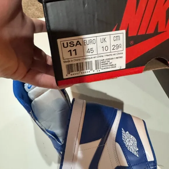New Nike air Jordan 1 retro high white blue mens shoes size 11