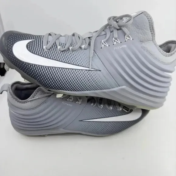 NEW Nike Lunar Vapor Trout Baseball Cleats Lace-Up Sneakers Shoes Gray Mens 13