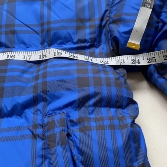 NEW RARE Authentic Juicy Couture Black Label Puffer Ski Coat Blue Tartan Down