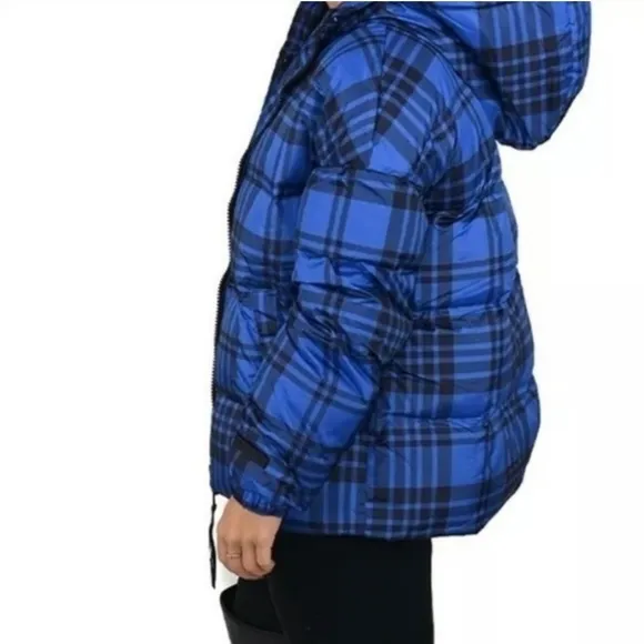 NEW RARE Authentic Juicy Couture Black Label Puffer Ski Coat Blue Tartan Down