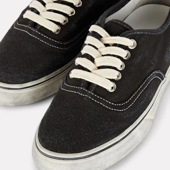 NEW RE/DONE 70s Low Top Skate Sneakers Faded Black for women  864tn