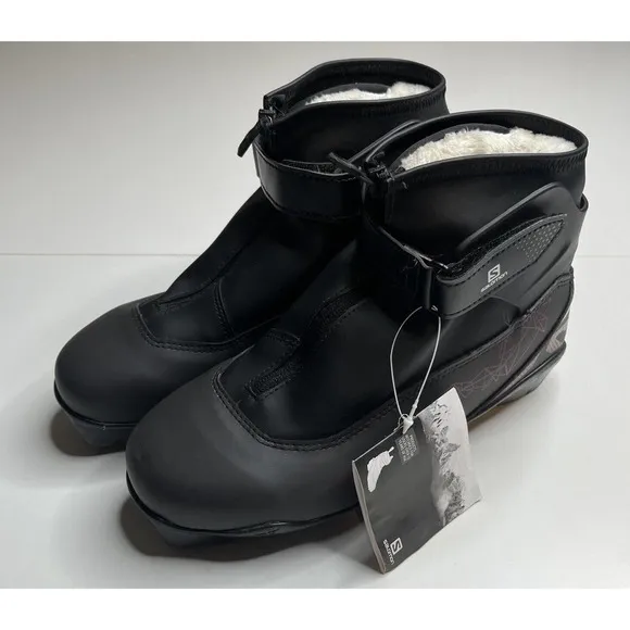 NEW Salomon Vitane Plus Pilot Nordic Ski Boots Size 7 Women’s Black