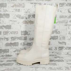 New Sam Edelman Larina Ivory Leather Knee High Boots H700