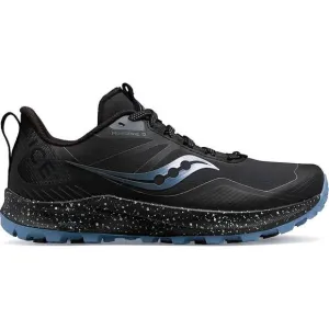 NEW SAUCONY women's peregrine ice  3 trail running sneakers in black/summit