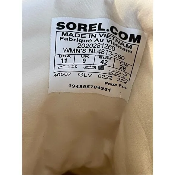 NEW Sorel Brex Cozy Lace Sheepskin Women’s Size 11 Waterproof Boots