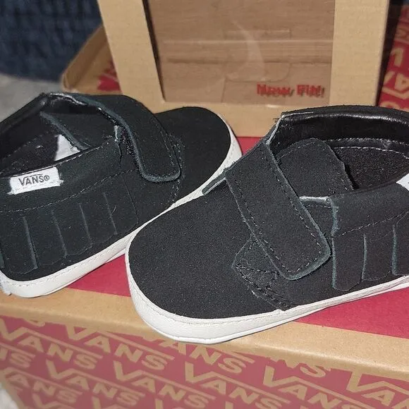 New Vans Chukka V Moc Moccasin Crib Shoes Soft Bottom Fringe Size 3 • 3-6 month