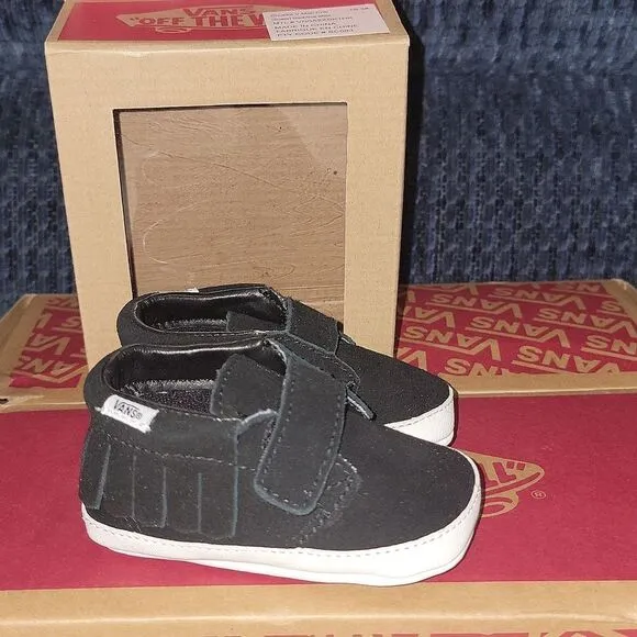 New Vans Chukka V Moc Moccasin Crib Shoes Soft Bottom Fringe Size 3 • 3-6 month