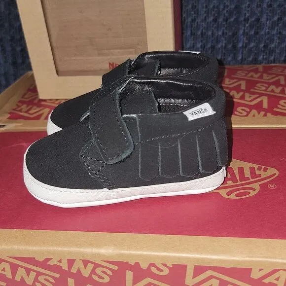 New Vans Chukka V Moc Moccasin Crib Shoes Soft Bottom Fringe Size 3 • 3-6 month