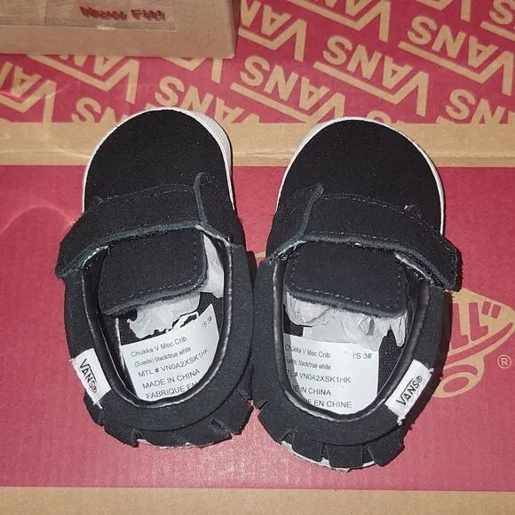 New Vans Chukka V Moc Moccasin Crib Shoes Soft Bottom Fringe Size 3 • 3-6 month