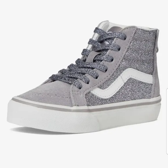 NEW! Vans Kids Glitter High-Top Sneakers - Gray