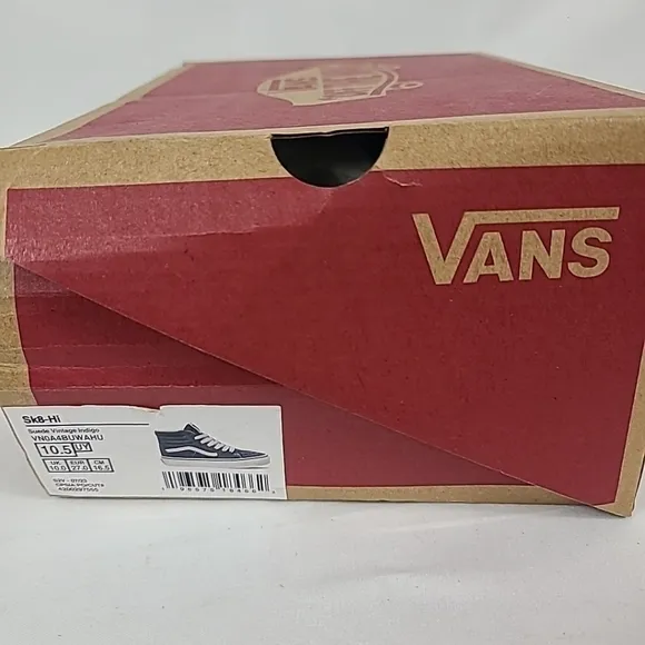 NEW VANS Kids SK8-Hi Suede Vintage Indigo Blue Skate Shoes Sz 10.5 NIB