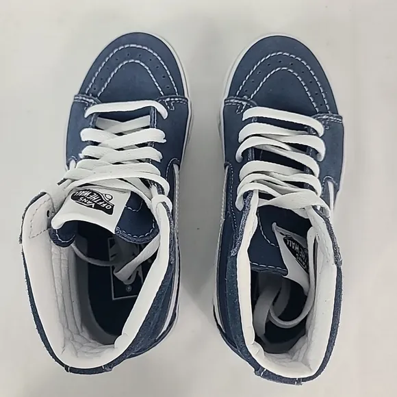 NEW VANS Kids SK8-Hi Suede Vintage Indigo Blue Skate Shoes Sz 13.5 NIB