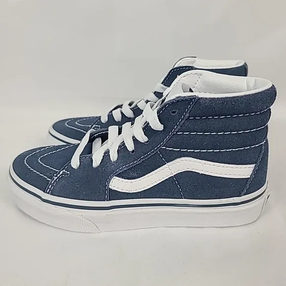 NEW VANS Kids SK8-Hi Suede Vintage Indigo Blue Skate Shoes Sz 13.5 NIB