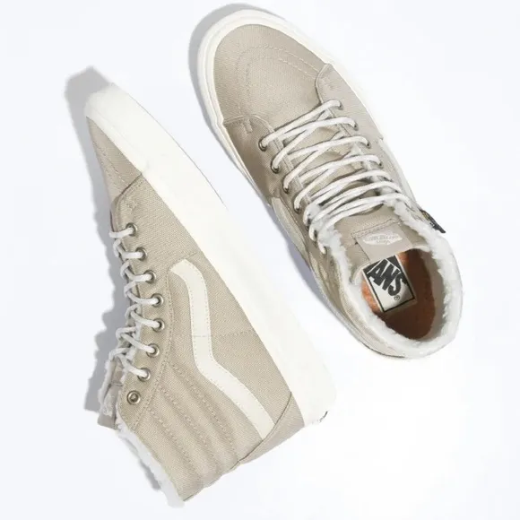 NEW Vans Sk8-Hi Cordura Sherpa Walnut/Marshmallow High-Top Shoes Men’s Size 8