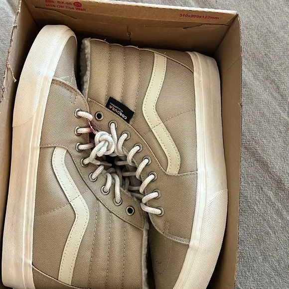 NEW Vans Sk8-Hi Cordura Sherpa Walnut/Marshmallow High-Top Shoes Men’s Size 8