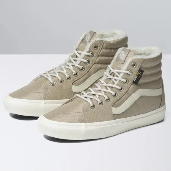 NEW Vans Sk8-Hi Cordura Sherpa Walnut/Marshmallow High-Top Shoes Men’s Size 8