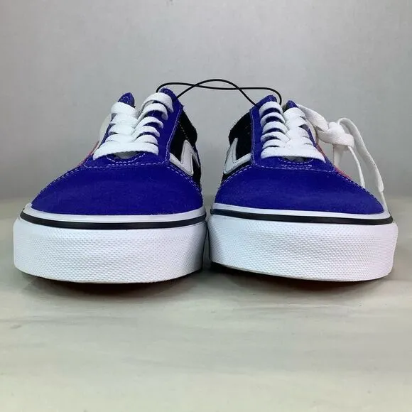 New! VANS WARD SKATE SHOES Rally Suede Blu/Wt/Blk Lace Tie Low Top Men Sz 8.5