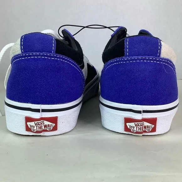 New! VANS WARD SKATE SHOES Rally Suede Blu/Wt/Blk Lace Tie Low Top Men Sz 8.5